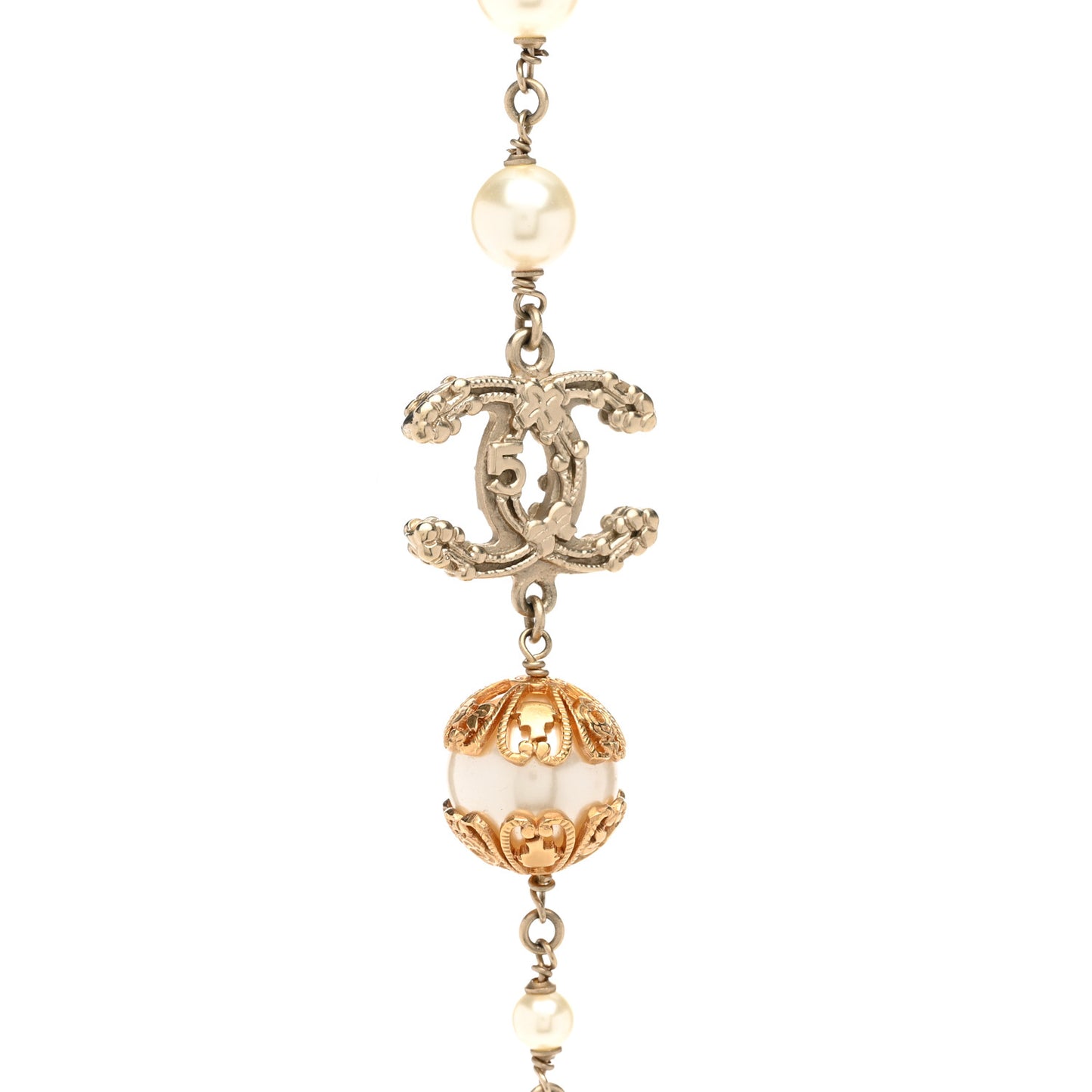 Pearl Symbols CC Necklace Gold
