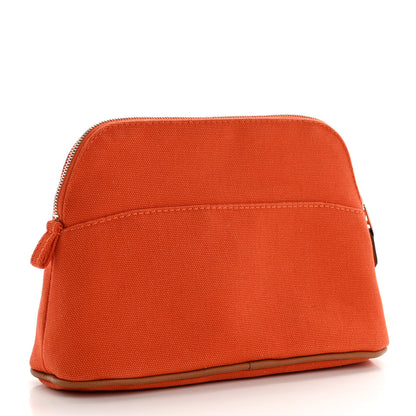 Hermes Cotton Canvas Mini Bolide Travel Cosmetic Pouch Feu 3 of 8