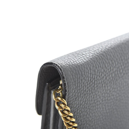 Gucci Cellarius Calfskin GG Marmont Chain Wallet Deep Grey 10 of 11