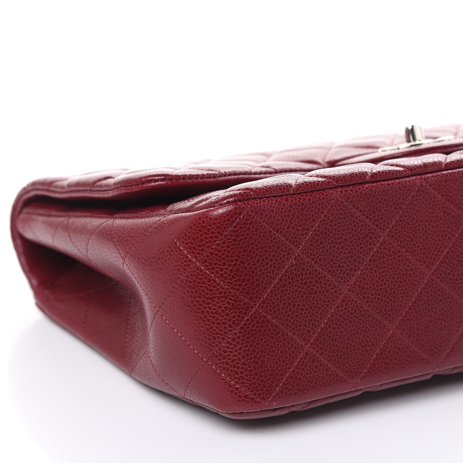 Chanel Caviar Quilted Jumbo Single Flap Dark Red 8 of 15