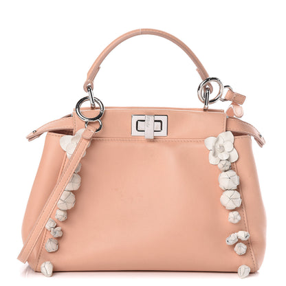 Fendi Nappa Rosebud Mini Peekaboo Iconic Satchel Baby Pink 1 of 20