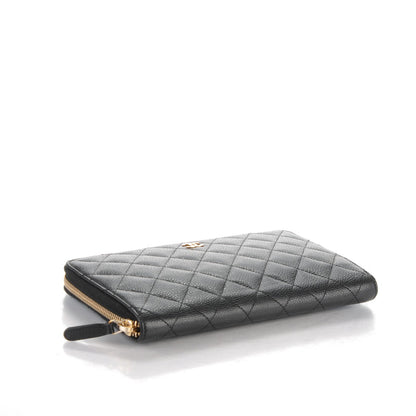 Chanel Caviar Quilted Large Zip Around Organizer Wallet Black 4 of 8