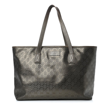 Gucci Imprime Monogram Medium Zippered Shopping Tote Pewter 1 of 4