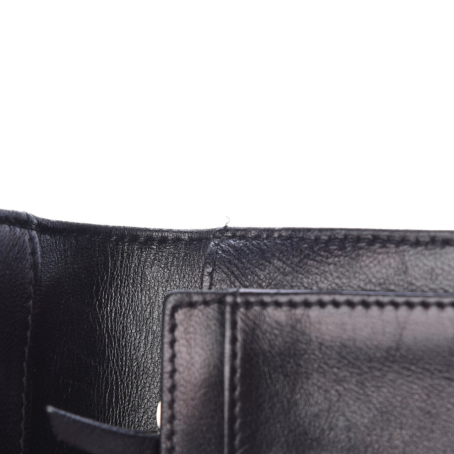 Patent Calfskin Lucky Symbols Yen Wallet Black