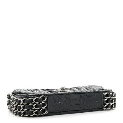 Chanel Snakeskin 3 Chain Flap Black 4 of 19
