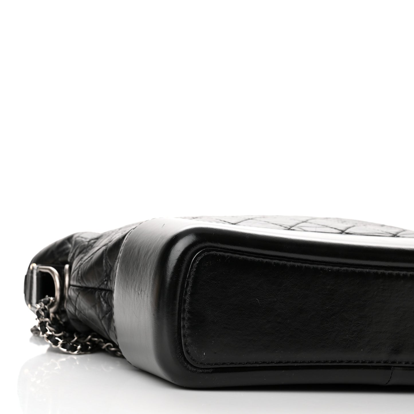 Aged Calfskin Quilted Large Gabrielle Hobo Black