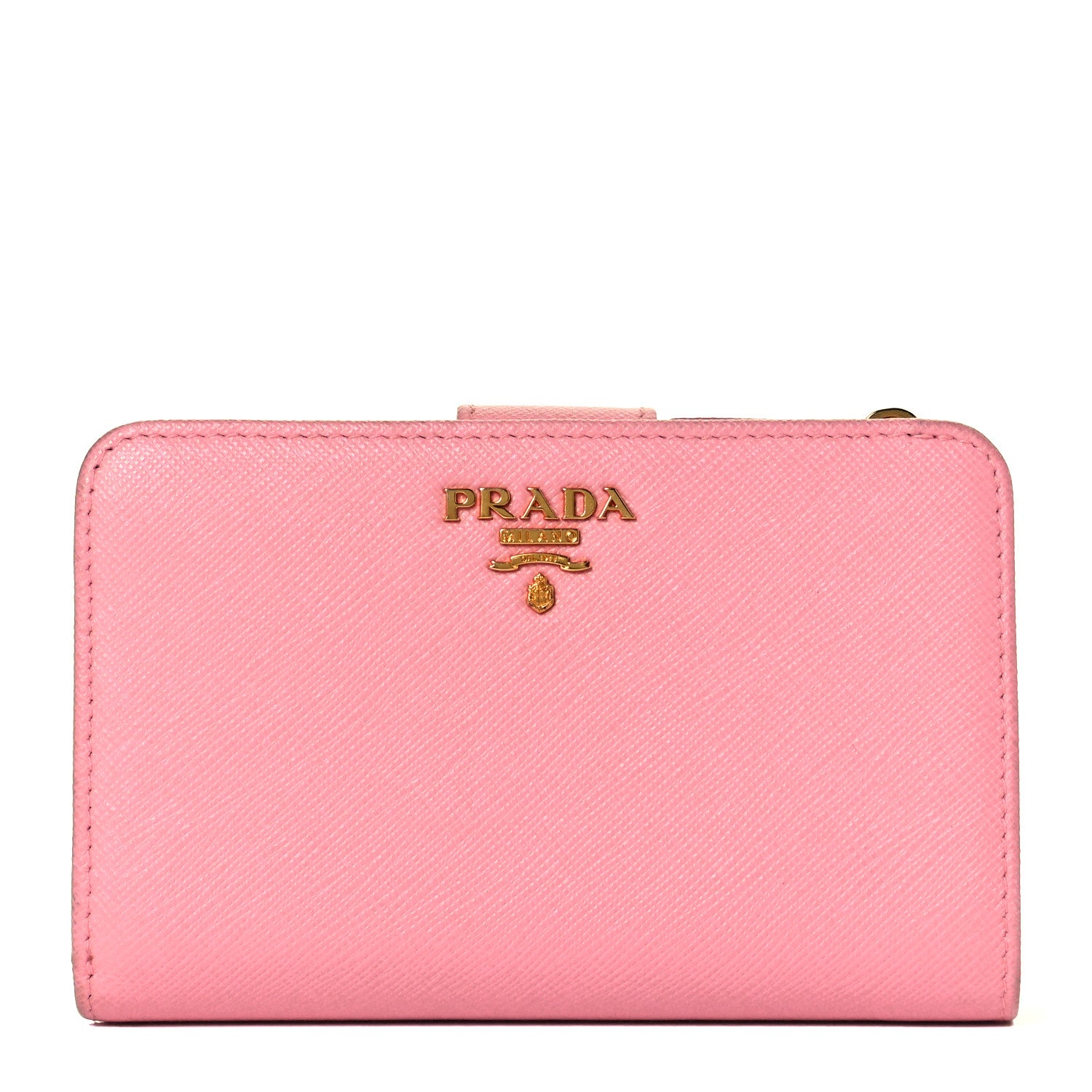 Prada Saffiano Colour Metal Compact Wallet Petalo Peonia 1 of 9