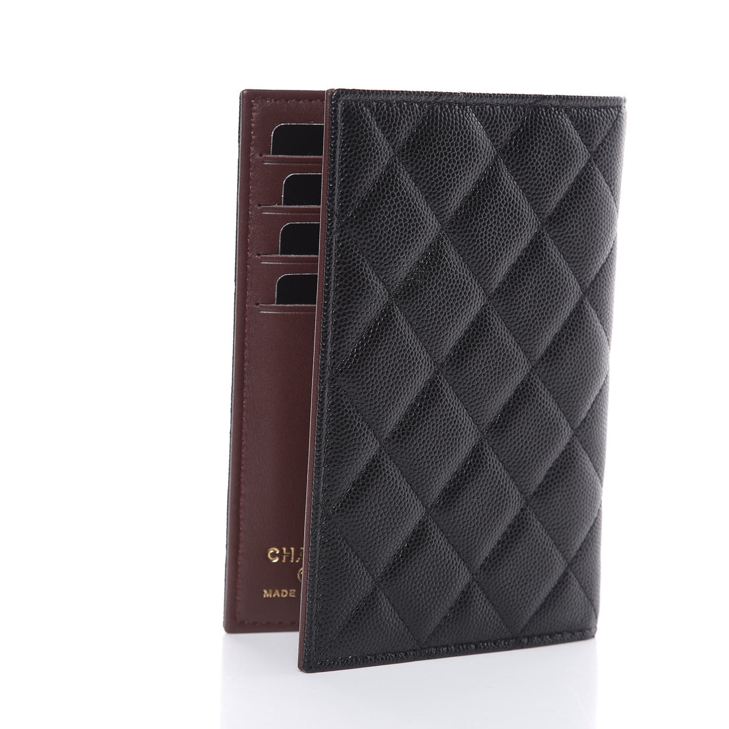Caviar Quilted Passport Holder Black
