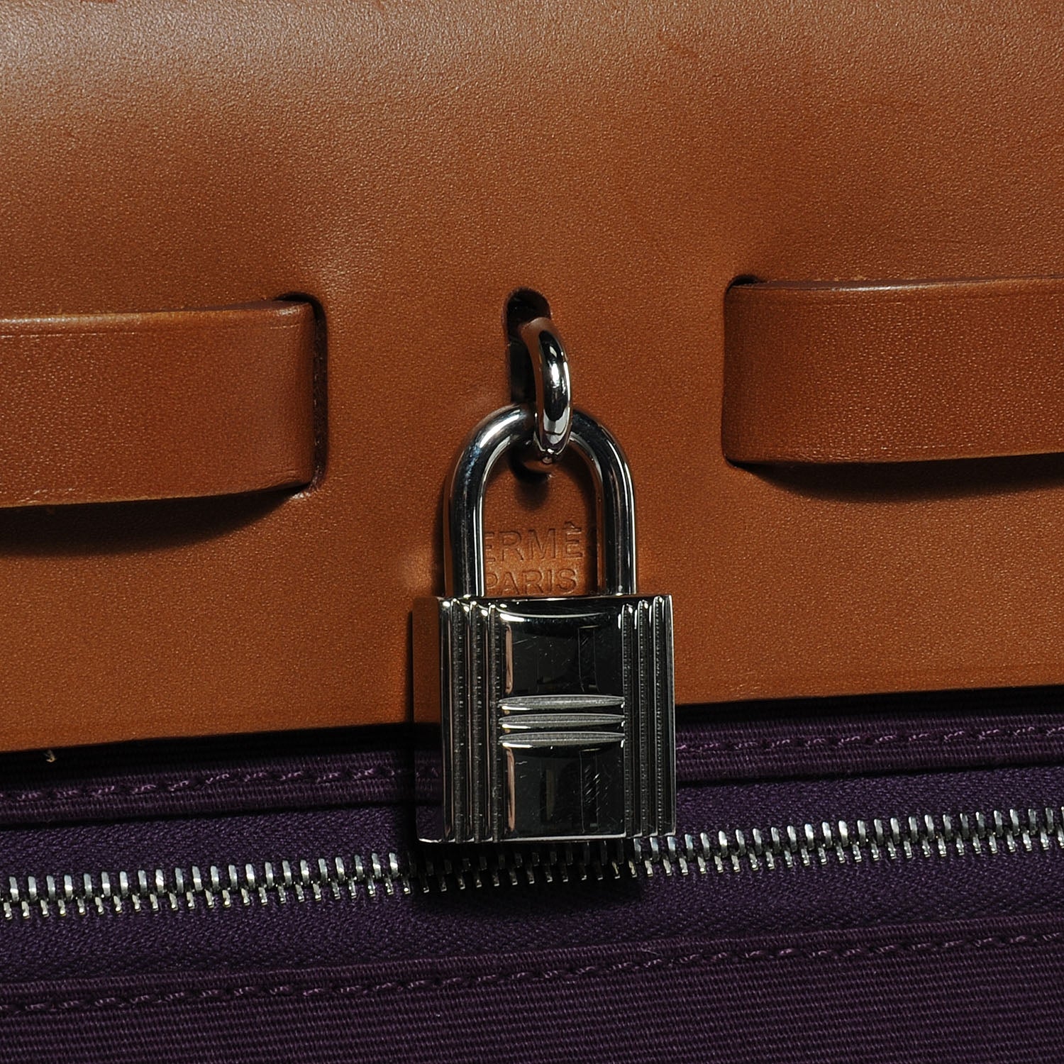 Hermes Toile Herbag Zip PM Cassis Fauve 6 of 9