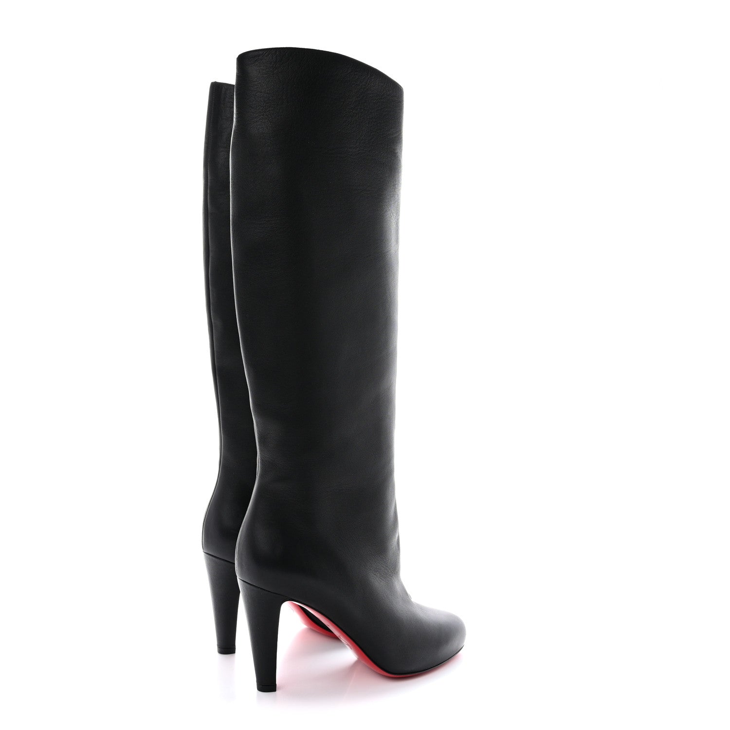 Christian Louboutin Shiny Calfskin Alta Gant 85 Tall Boots 38 Black 4 of 7