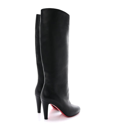 Christian Louboutin Shiny Calfskin Alta Gant 85 Tall Boots 38 Black 4 of 7