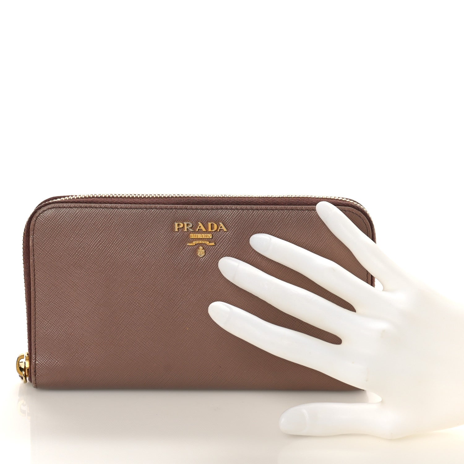 Prada Saffiano Metal Zip Around Wallet Cammeo 2 of 9