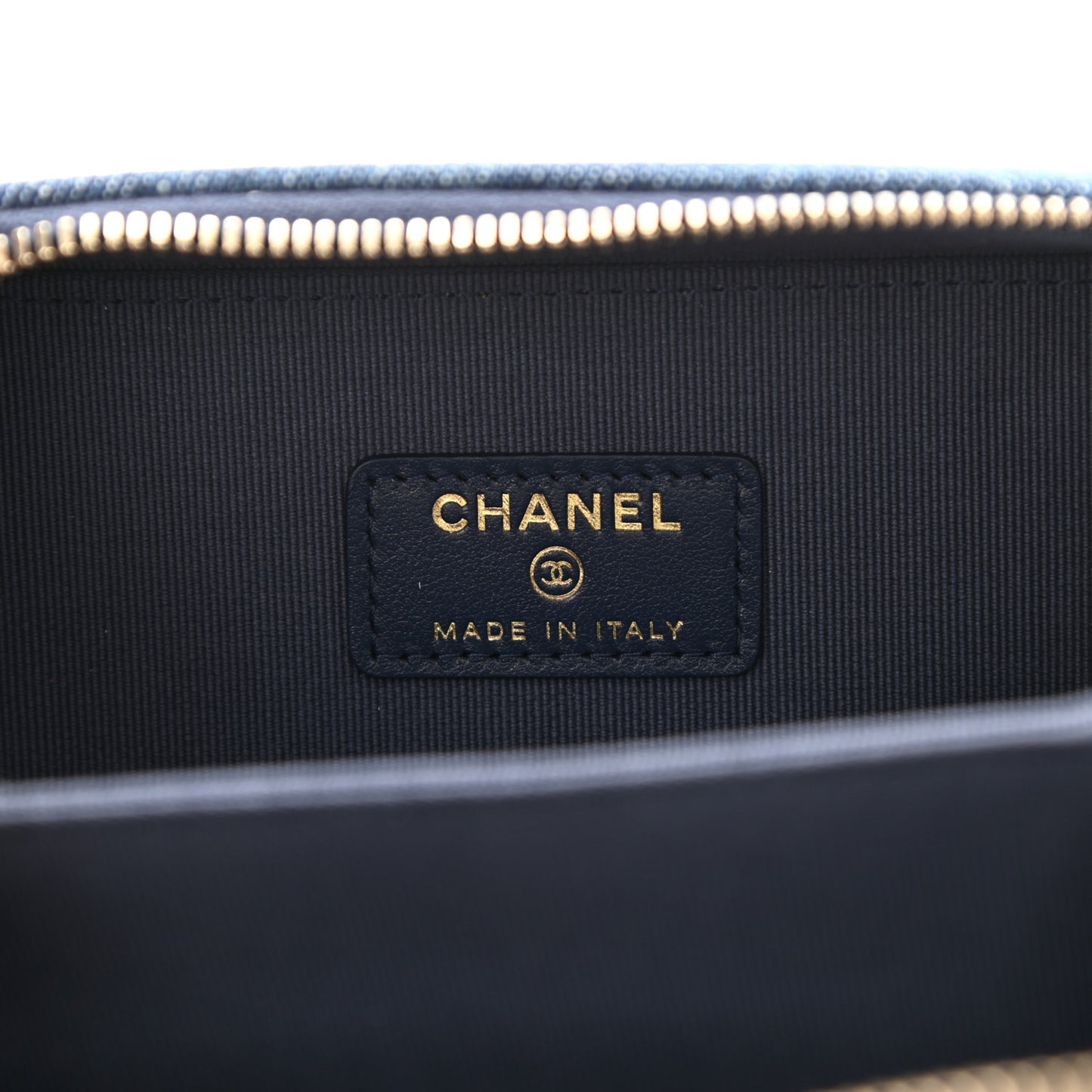 Printed Denim CC Camera Case Blue