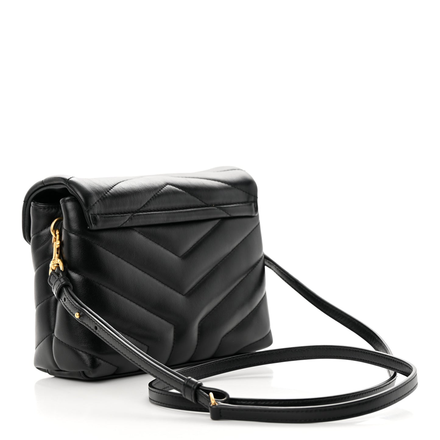 Calfskin Y Quilted Monogram Toy Loulou Crossbody Bag Black