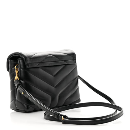 Saint Laurent Calfskin Y Quilted Monogram Toy Loulou Crossbody Bag Black 3 of 15