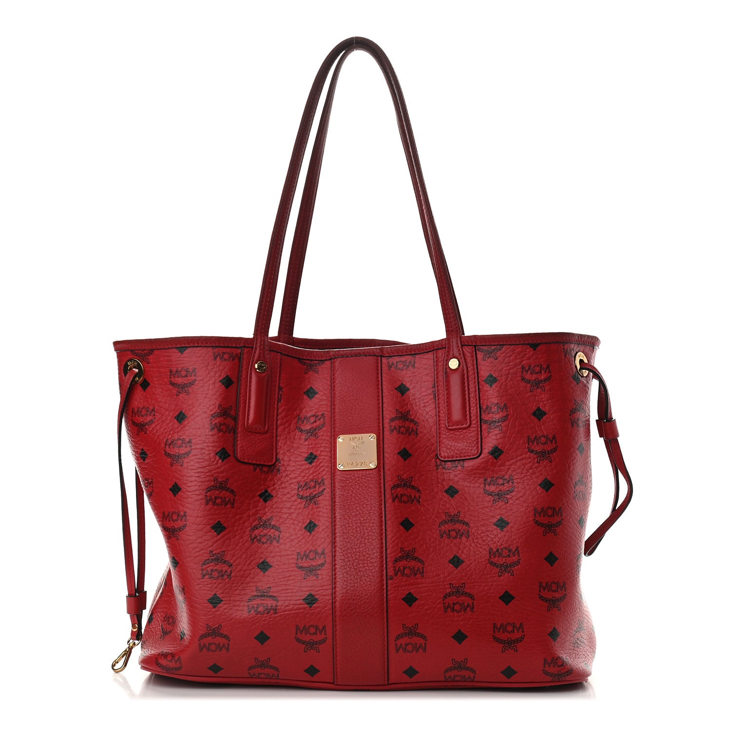 MCM Visetos Medium Liz Reversible Shopper Tote Ruby Red 1 of 21