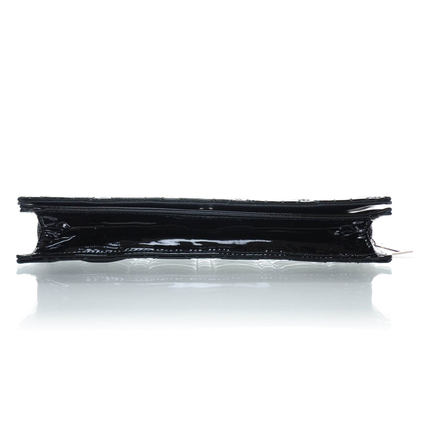 Patent Cannage Evening Clutch Bag Black
