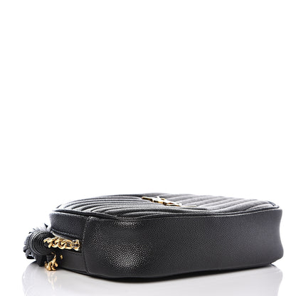 Saint Laurent Grain De Poudre Matelasse Monogram Mini Lou Camera Bag Black 3 of 9