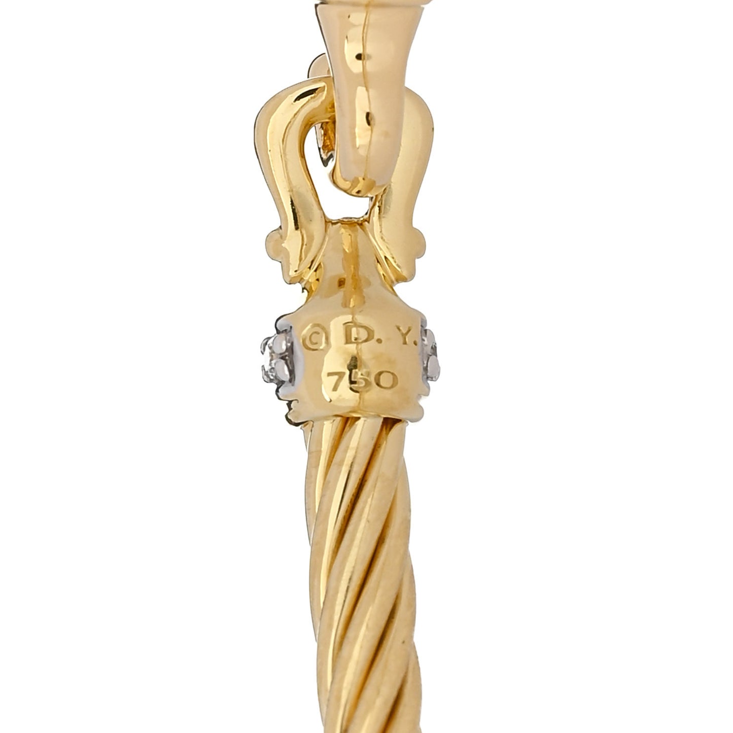 18K Yellow Gold Diamond 2.6mm Cable Collectibles Buckle Bracelet