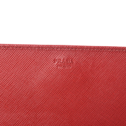 Prada Saffiano Metal Oro Chain Wallet Fuoco 6 of 13