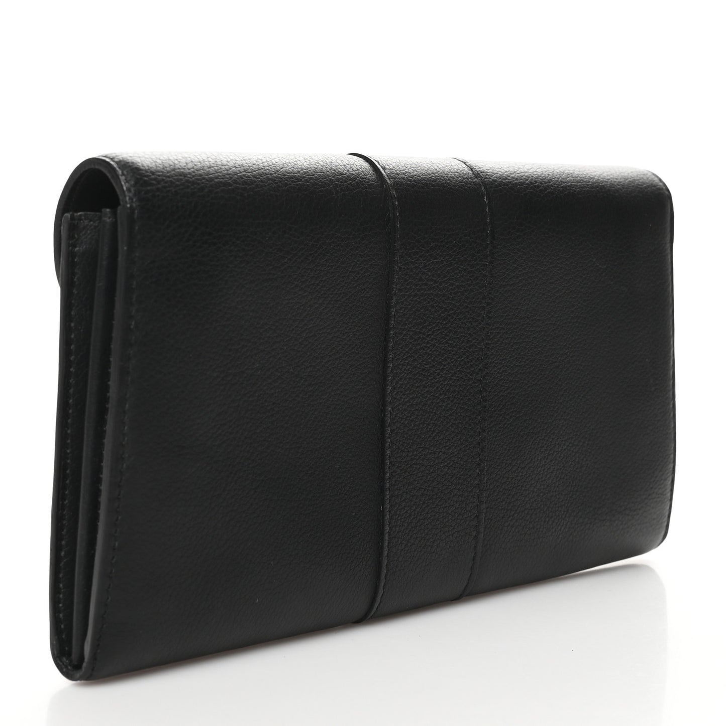Grained Calfskin Brillant PTF Long Wallet Black