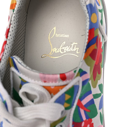 Christian Louboutin Calfskin Patent Satin Crepe Sneakers 38.5 White Multicolor 7 of 8