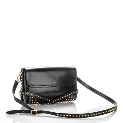 Burberry Polished Bridle Calfskin Studded Small Abbott Crossbody Bag Black 3 of 8