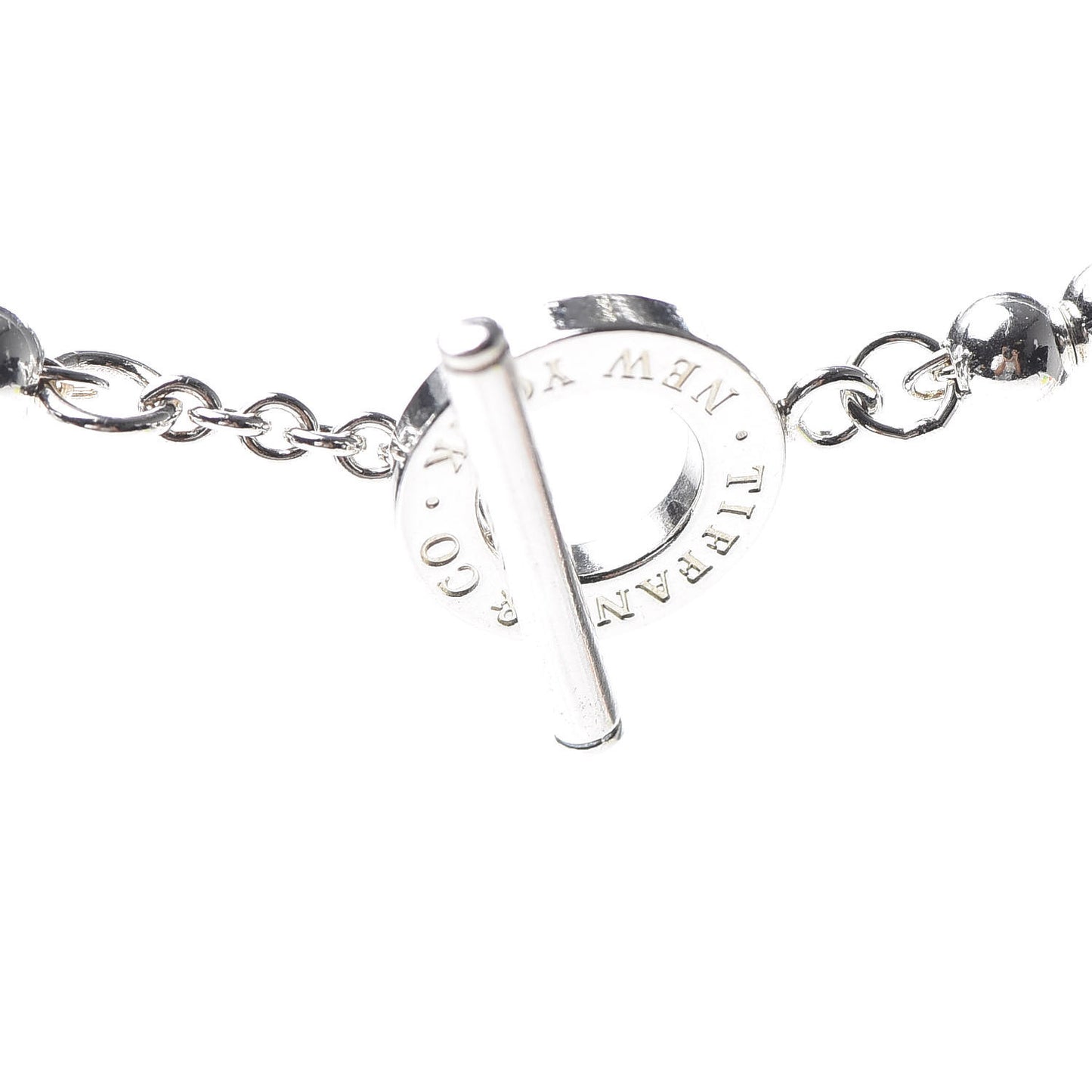 Sterling Silver 4mm Beads Toggle Necklace