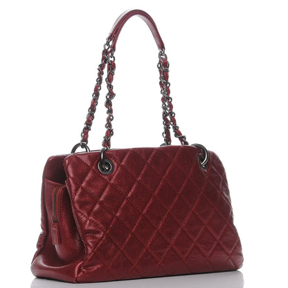 Chanel Iridescent Caviar Quilted Small Chic Shopping Tote Dark Red 3 of 7