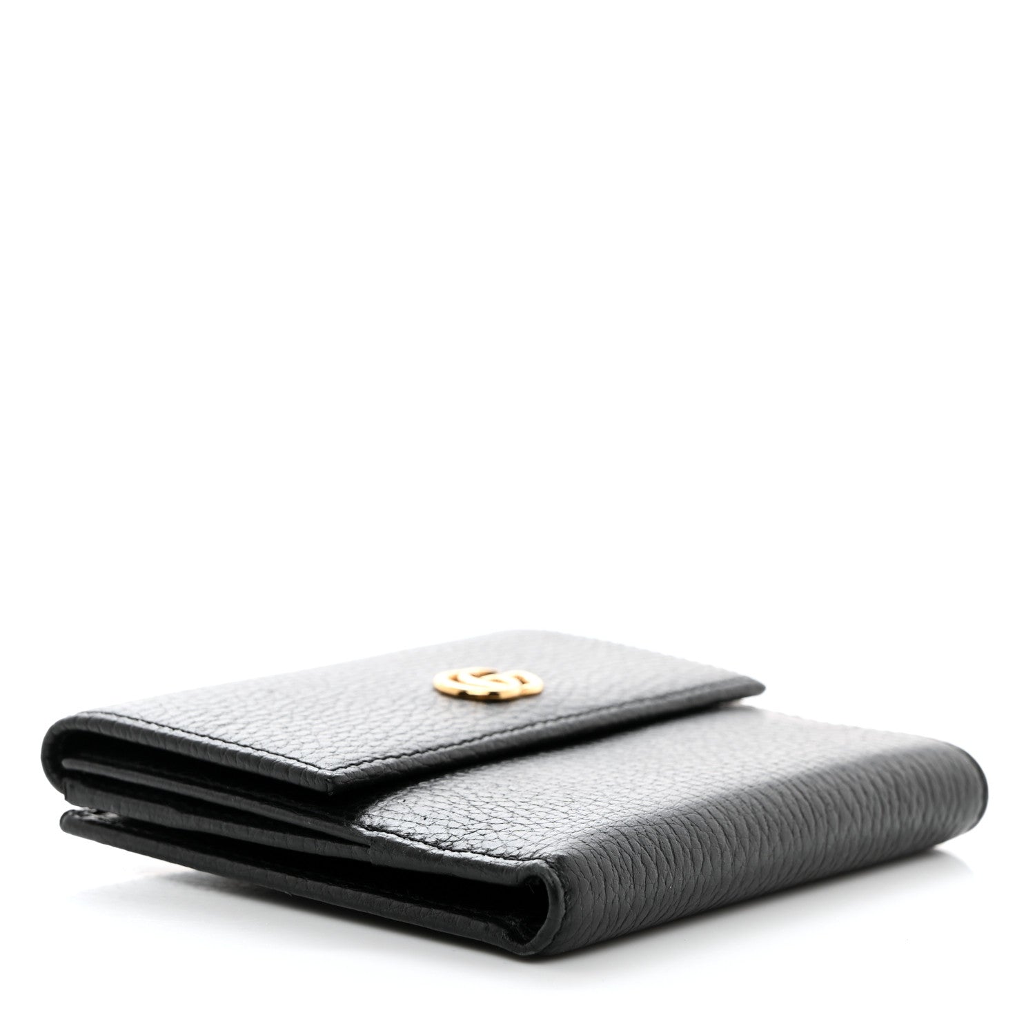 Gucci Dollar Calfskin Double G French Flap Wallet Black 4 of 7
