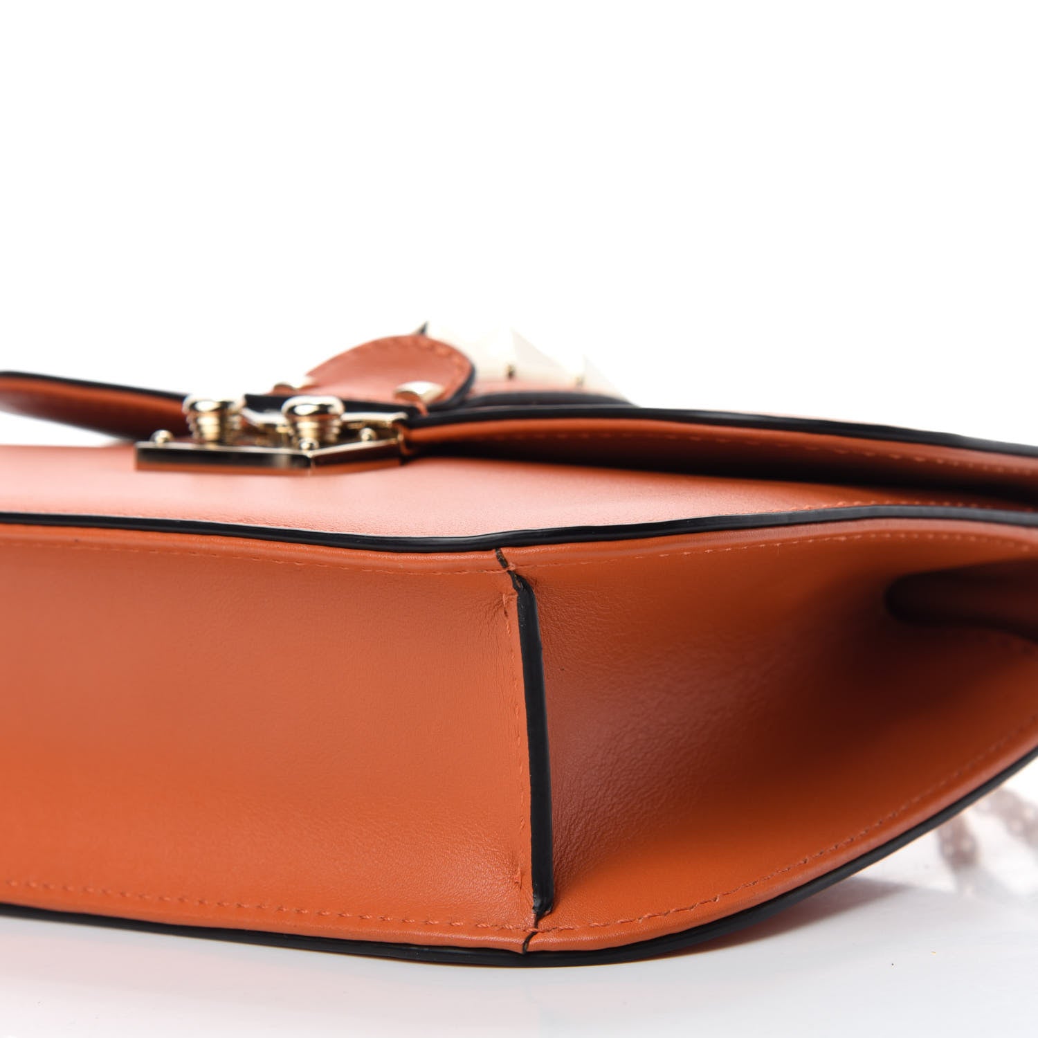 Valentino Garavani Vitello Small Glam Lock Rockstud Flap Orange 7 of 9