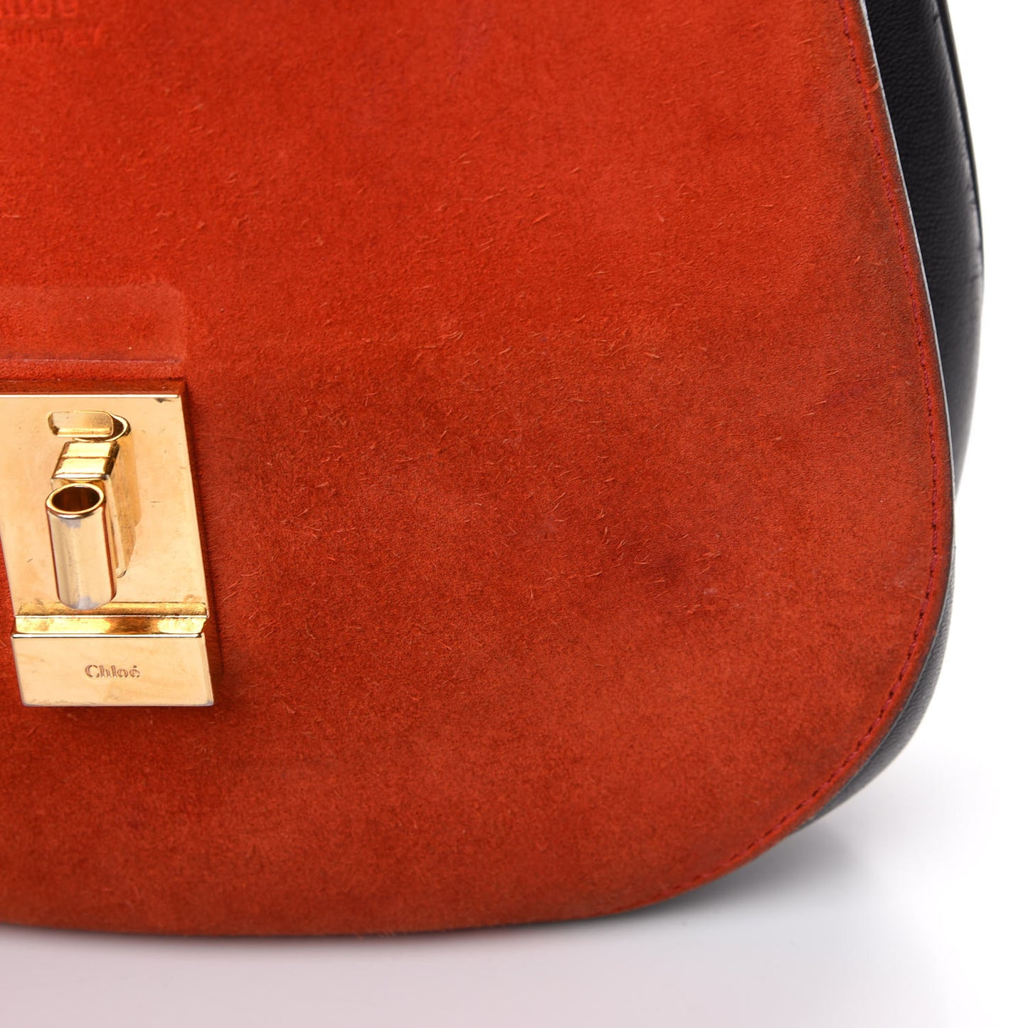 Suede Smooth Calfskin Drew Shoulder Bag Plaid Red Black