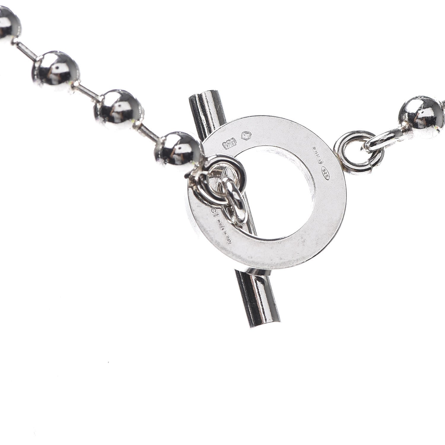 Gucci Sterling Silver Boule Toggle Necklace 5 of 7