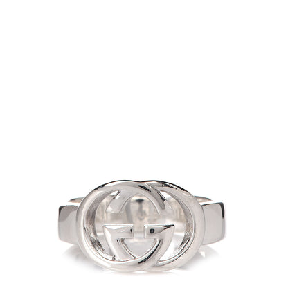 Gucci Sterling Silver Interlocking G Ring 53 6.25 1 of 5