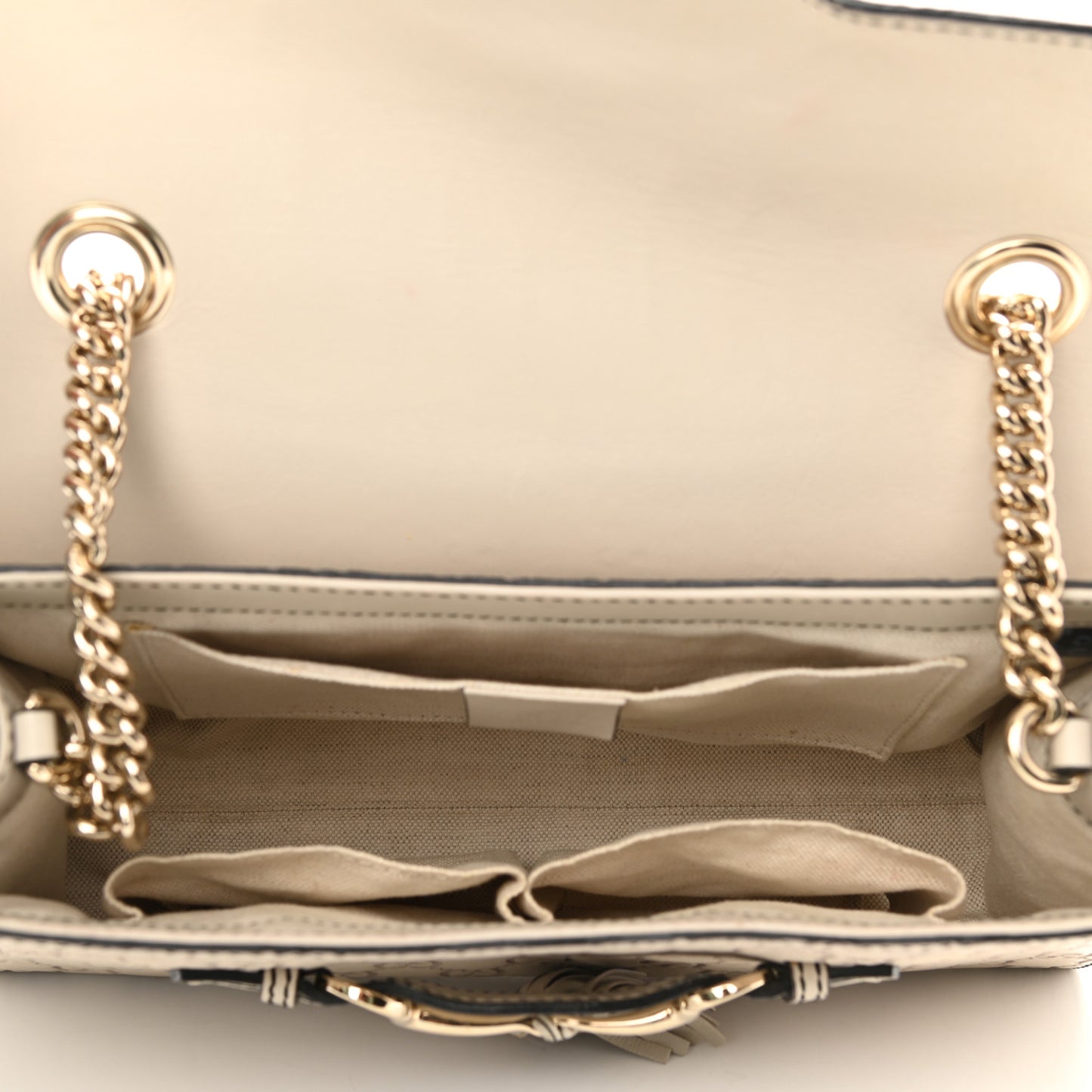 Guccissima Signature Medium Emily Chain Shoulder Bag Mystic White