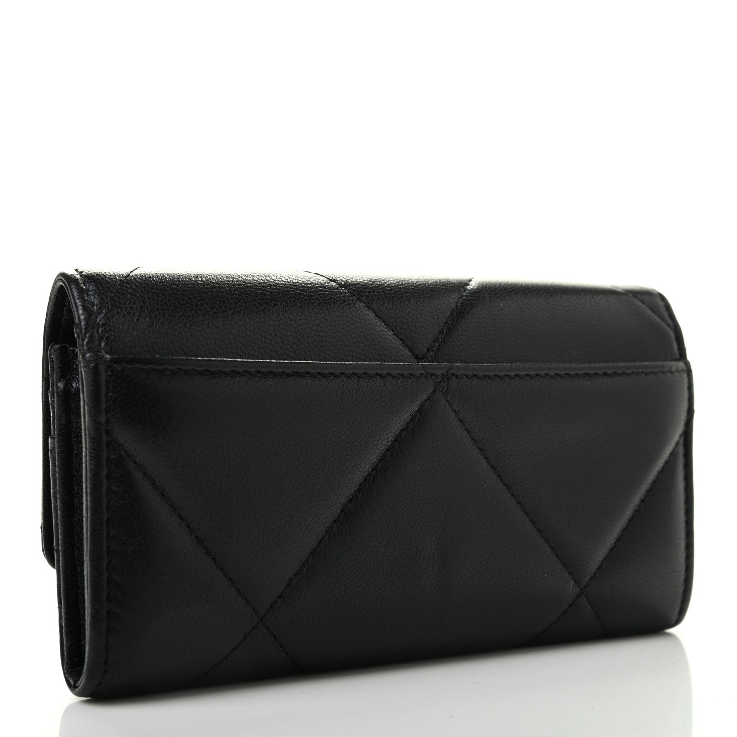 Chanel Lambskin Quilted Chanel 19 Flap Wallet Black 3 of 8