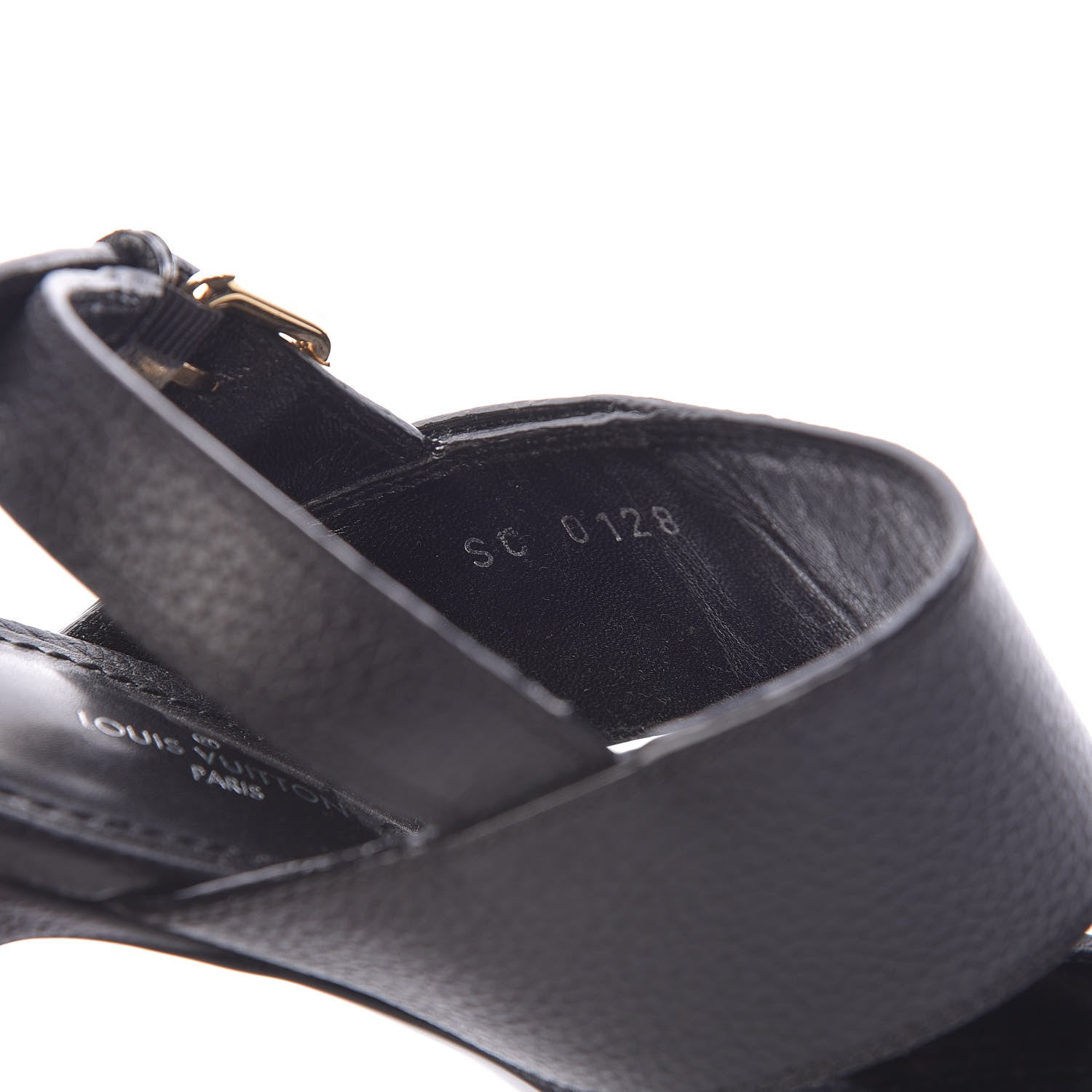 Louis Vuitton Grained Calfskin Horizon Platform Sandals 37.5 Black 8 of 9