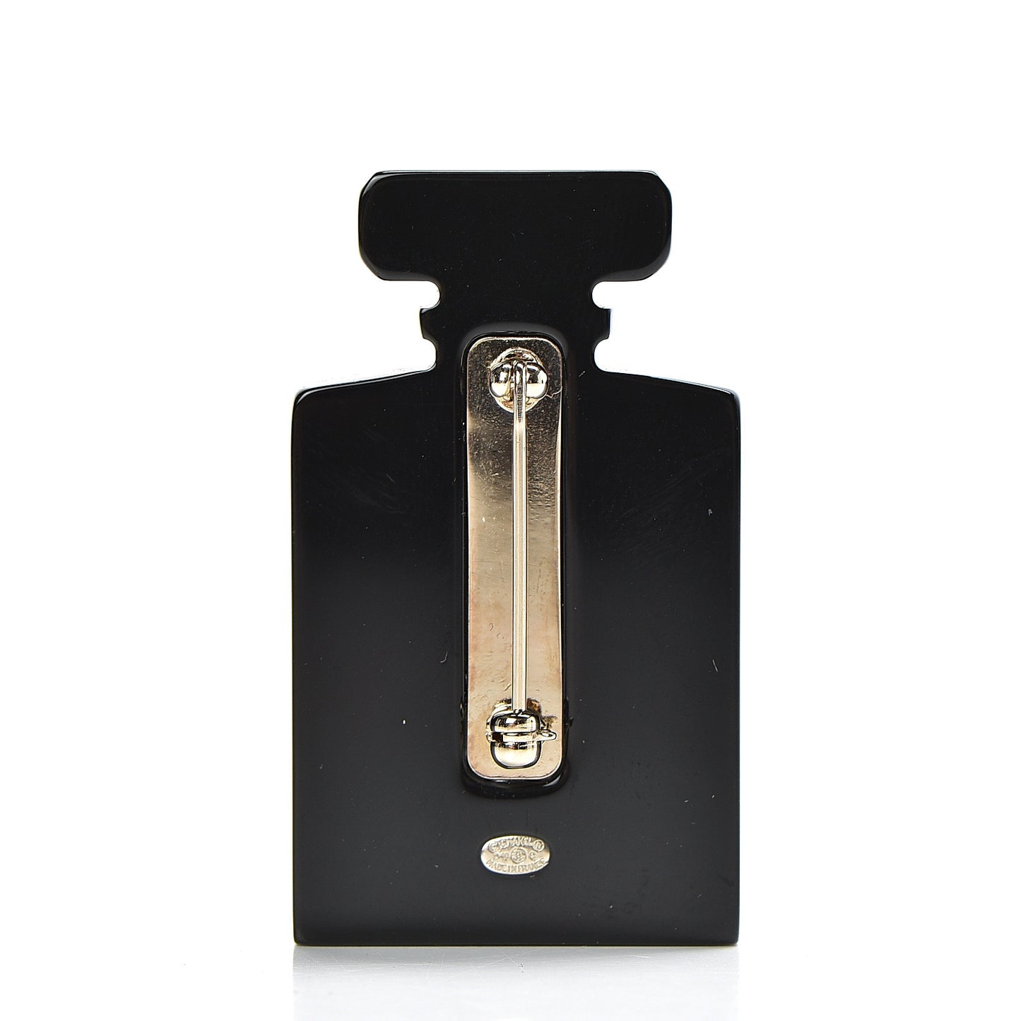 Resin Glitter Pearl Stripe CC Perfume Bottle Brooch Black Multicolor
