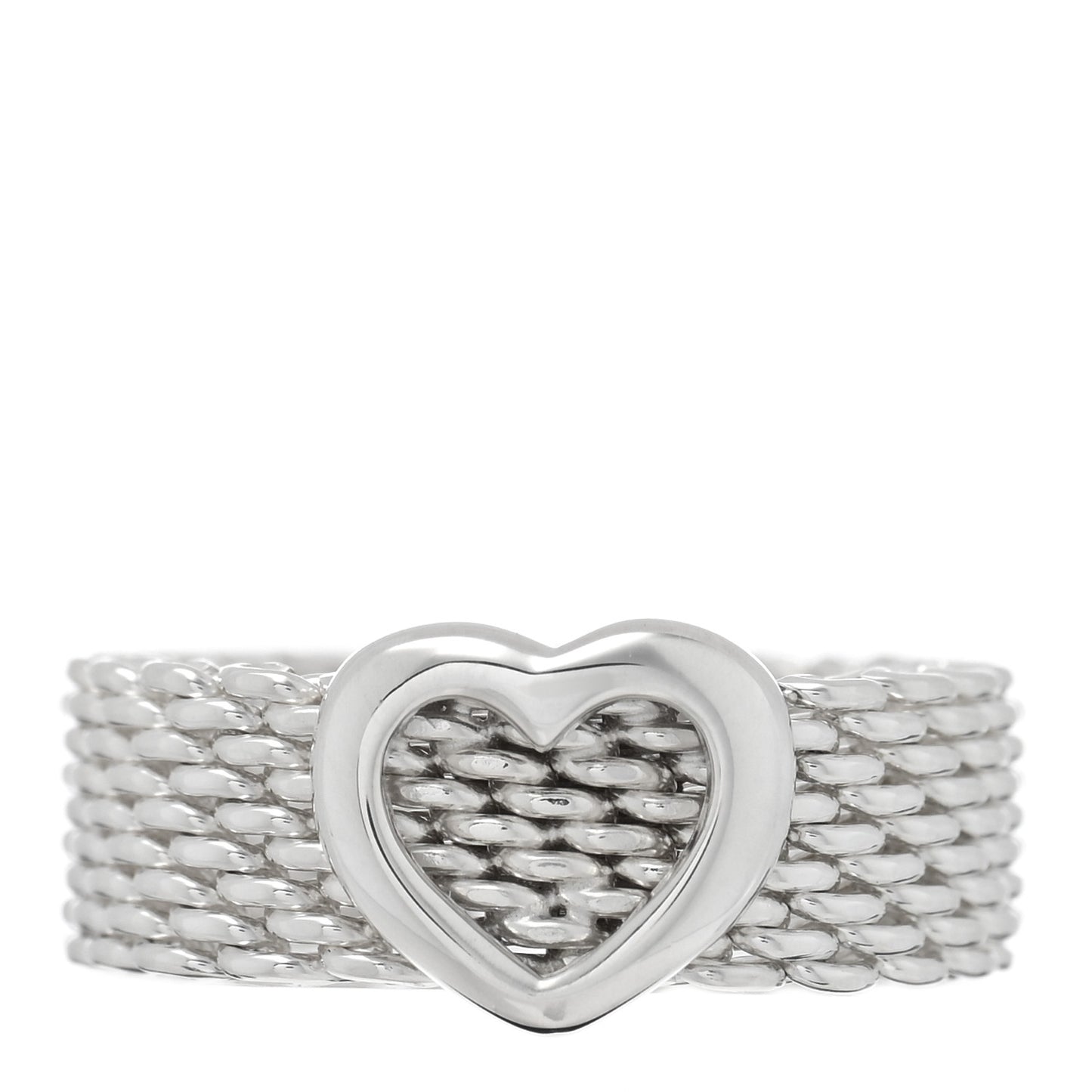 Sterling Silver Somerset Mesh Heart Ring 52 6