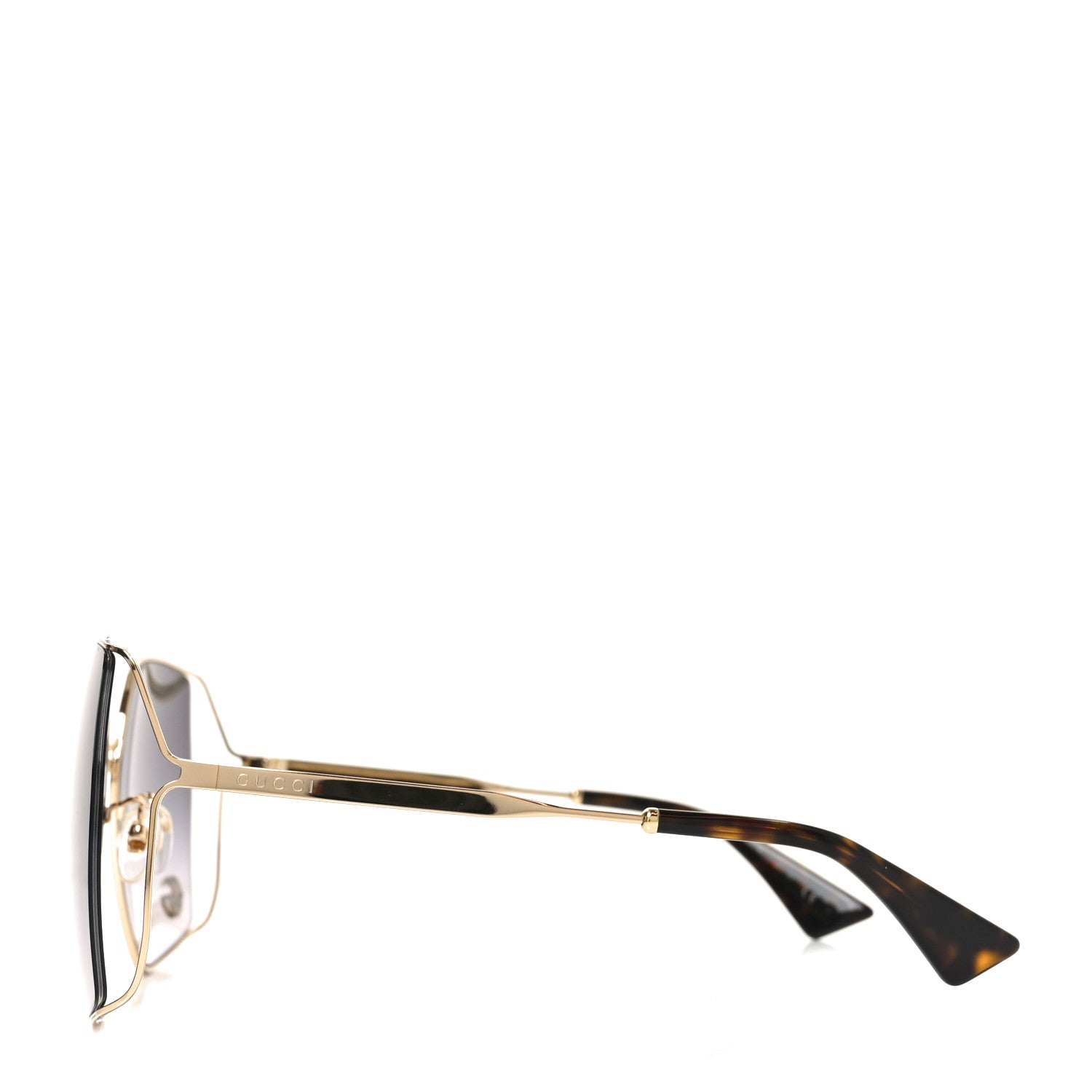 Gucci Metal Square Frame Sunglasses GG0817S Gold Grey 3 of 7