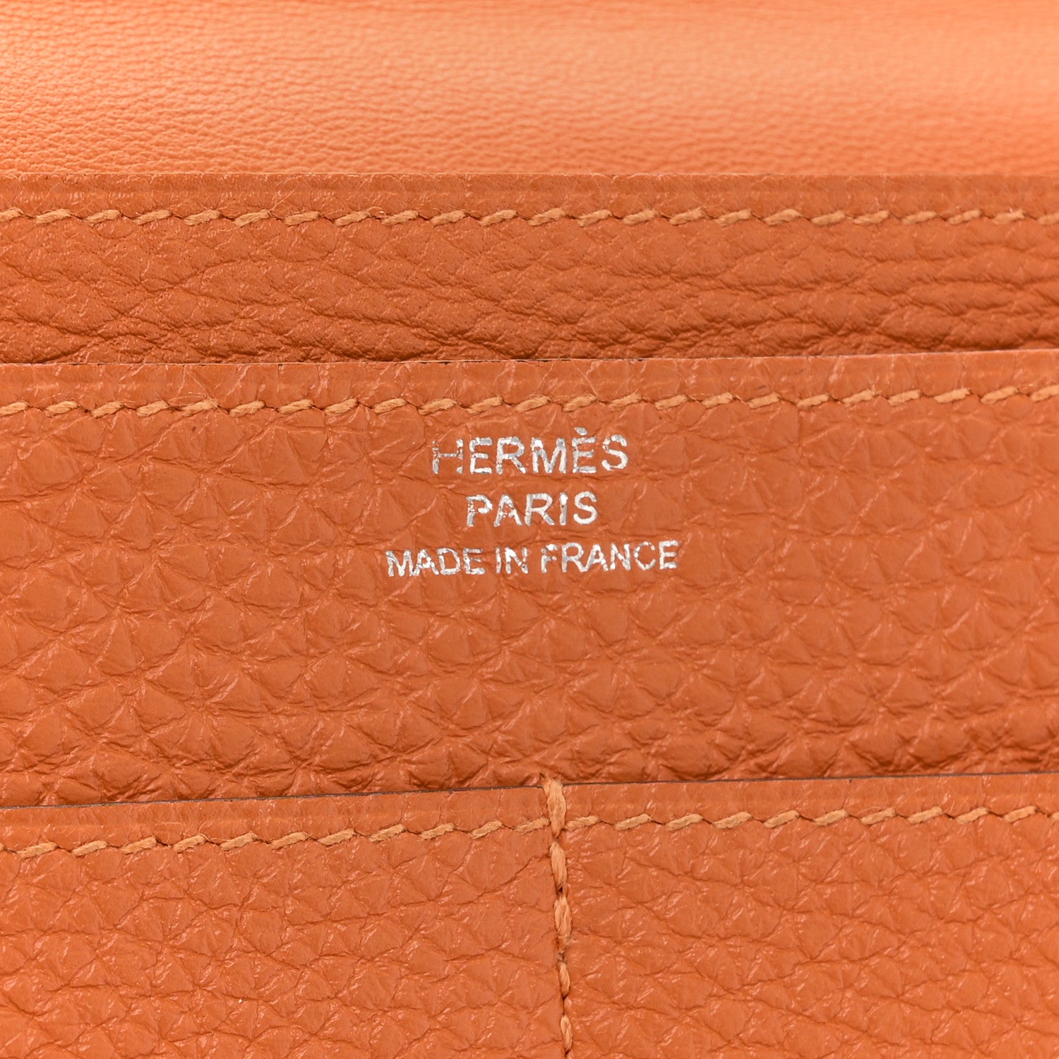 Hermes Togo Dogon Duo Wallet Orange 7 of 12