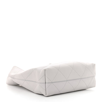 Chanel Shiny Lambskin Lambskin Quilted Medium Hobo Grey 5 of 12