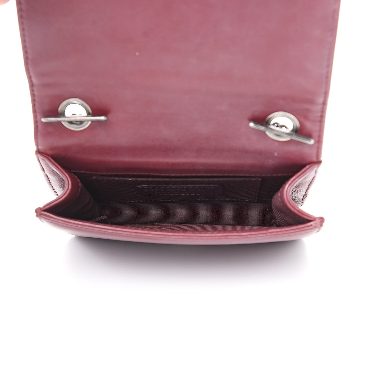 Lambskin Plexiglass Boy Brick Burgundy