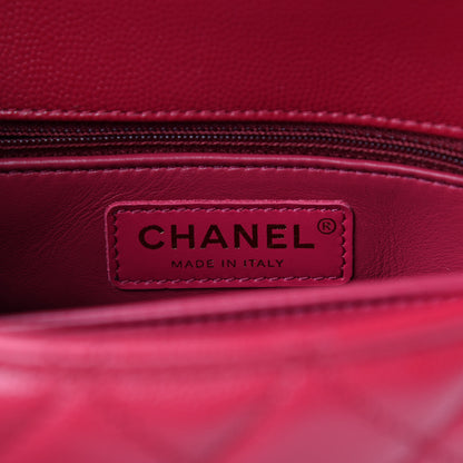 Chanel Caviar Quilted Mini Coco Handle Flap Dark Pink 6 of 11