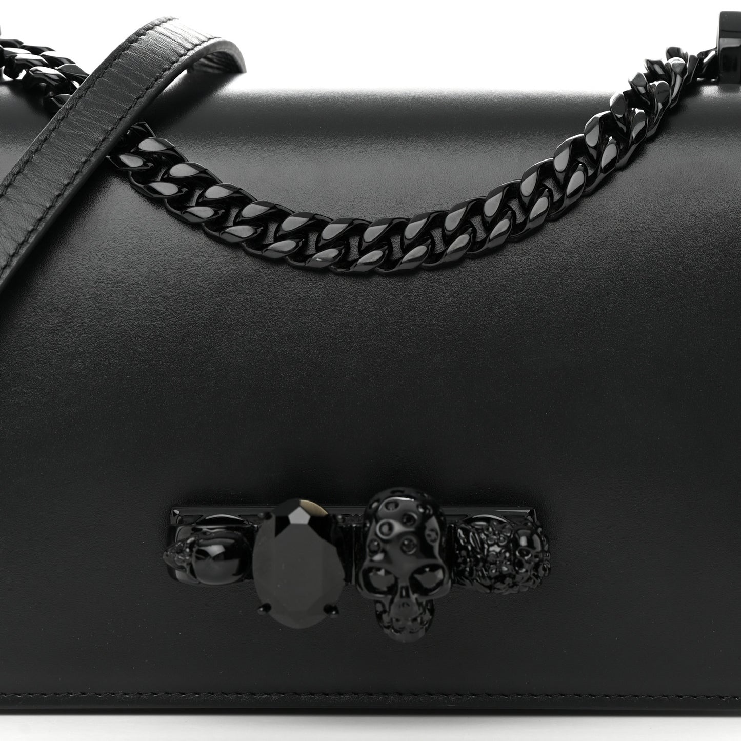 Calfskin Knuckle Shoulder Bag Black
