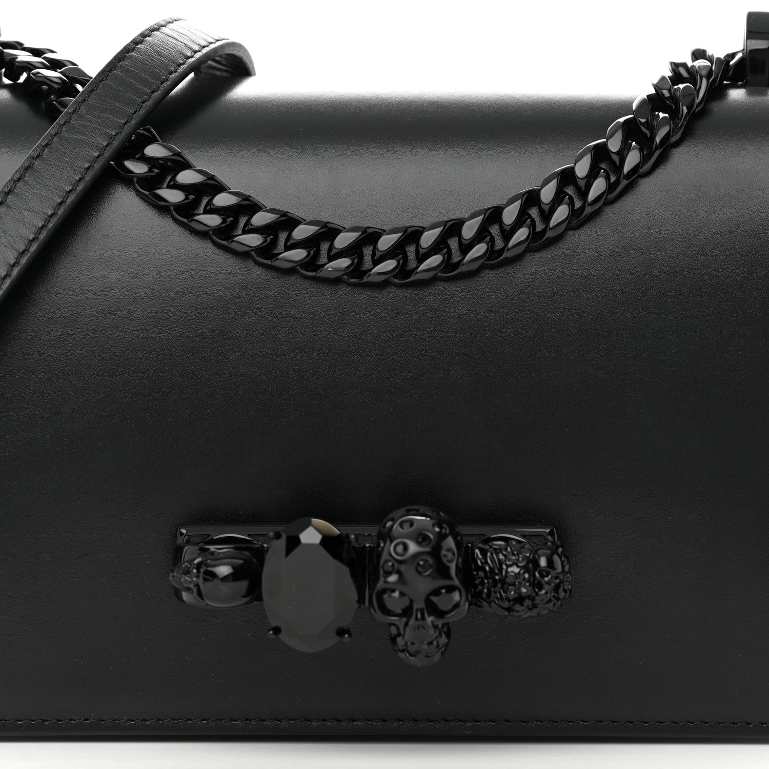 Alexander McQueen Calfskin Knuckle Shoulder Bag Black 6 of 11