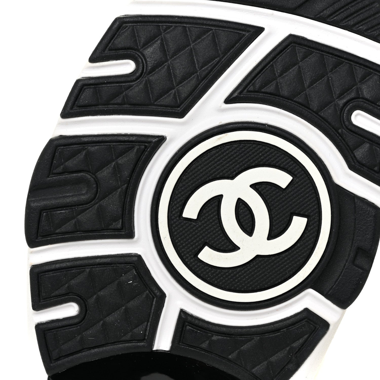 Chanel Mesh Suede Calfskin Grained Calfskin Womens CC Sneakers 41 White Black 6 of 9