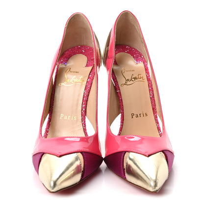 Christian Louboutin PVC Metal Gloss Patent Galata 120 Pumps  37 Pink 3 of 8