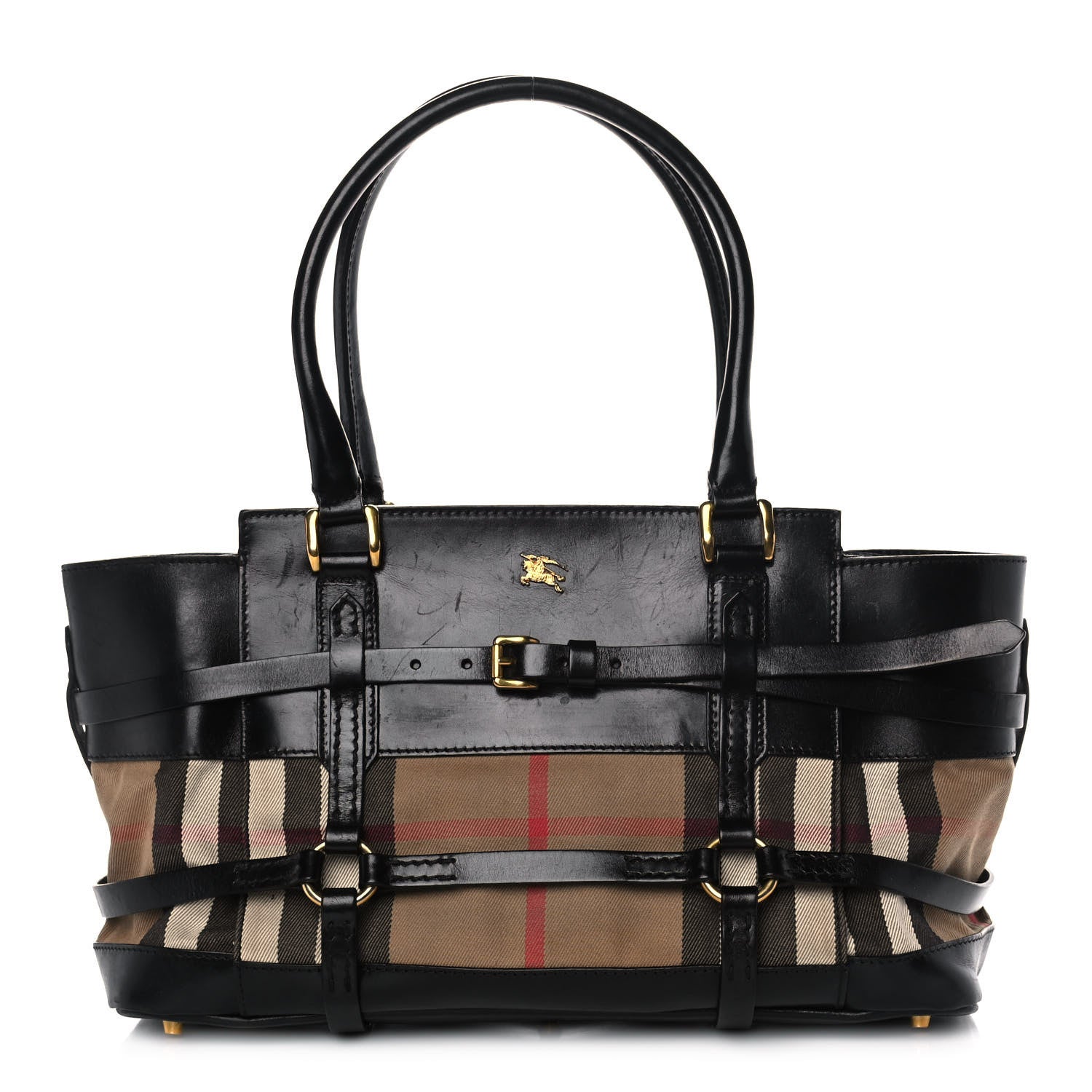 Burberry House Check Bridle Calfskin Kent Bag Black 1 of 12