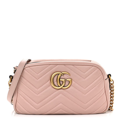Gucci Calfskin Matelasse Small GG Marmont Chain Shoulder Bag Perfect Pink 1 of 11